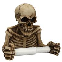 Tualetinis popierinis rankšluosčių ritininis laikiklis sieninis MountBones Dry Skeleton vonios kambario dekoras One Size black