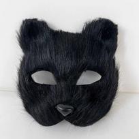 Fox Hair Half Face Mask Helovino kaukių vakarėliui - Liao Zhai Fox Mask Fox MJ juoda