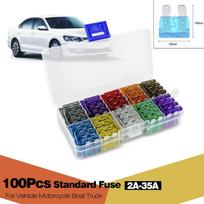 100 vnt Automobilių standartiniai saugikliai su ašmenimis 2A 3A 5A 7,5A 10A 15A 20A 25A 30A 35A transporto priemonėms 100 pcs blue