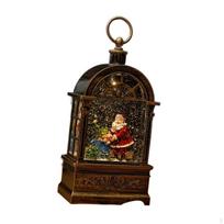 Kalėdinis žibintas, sniego gaublys, šviesos muzikos dėžutė, nešiojamas apšviestas miuziklas Standing Santa Claus
