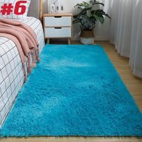 Svetainės kilimėliai Vilnos pamušalas Kailio kilimas Ilgi plaukai Minkštas pliušinis miegamojo sofa 50x80cm blue