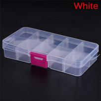 Plastic 10 Slots Adjustable Jewelry Storage Box Case Craft Organizer Beads balta