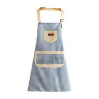 Useful Striped Oil-proof Female Easy Cleaning Strap Apron Pinafore for Kitchen Chef Pinafore
