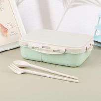 Mikrobangų krosnelės pietų dėžutė Kviečių šiaudų indai Maisto laikymo indai Bento Box žalia