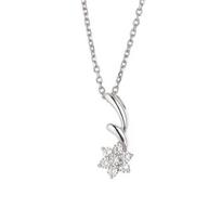 Collier - Bettina - Argent Massif Rhodié 925 - Pendentif Tourbilllon Etoile - 42 cm - Oxyde de zirconium