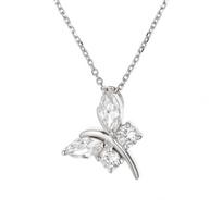 Collier - Noemi - Argent Massif Rhodié 925 - Pendentif Branche Fleurie - 42 cm - Zirconium Blanc