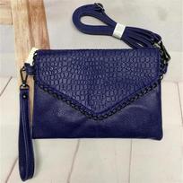 Casual Crossbody Bag Female Shoulder Messenger Bags Black PU Leather  Trend Women Stone Print Chain Envelope Clutch Purses 27x2x18cm blue