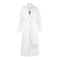 Vienspalvis Priest Cos kostiumas Helovinas Priest Viduramžių Retro Cosplay kostiumas XXXL balta