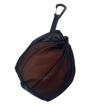 Single Basketball Bag Football Storage Bag Mesh Volleyball Bag with Zipper Pocket Net Bag Sport Equipment Storage Bag black