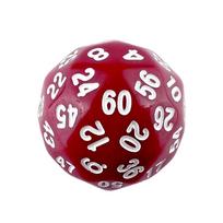 D60 Dice 1Pc Plastic Dice for Board Game Table Party Games raudona
