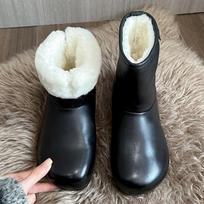 Fur Women Flats Ankle Snow Boots Leather Warm Causal Platform Shoes Woman  Trend Fashion Winter Cozy Sneakers Botas Mujer 40 black