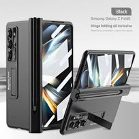 Su rašikliu Samsung Galaxy Z Fold 6 5 4 3 dėklui, vyrių dengimas, magnetinis laikiklis, ekrano apsauga, grūdintas stiklas, sulankstomas dangtelis For Galaxy Z Fold 5 juoda