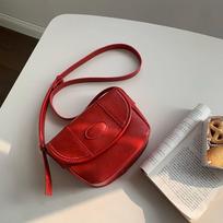 Retro Oil Wax Leather Shoulder Bag for Women  New Texture PU Handbag Female Fashion Simple Red Crossbody Bag