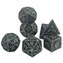 Metal DND Dice 7pcs DND Polyhedral Dice Set for DND Role Playing Game Board Game Accessories gray
