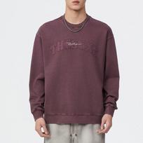 380G Autumn American Retro Crew Neck Sweater Men'S Loose Large Size Fat Long Sleeve Clothes Trendy Top Men'S Clothing M violetinė