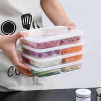 4 grotelės Maisto vaisių laikymo dėžutė Nešiojami skyriai šaldytuvas Šaldiklis Organizatoriai Supakuoti Mėsa Svogūnai Imbieras Skaidrus Traškučiai gray