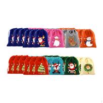 50Pcs Christmas Gift Wrap Bags Sacks Velvet Fabric Lightweight for Packing Craft Multifunctional 9x12cm