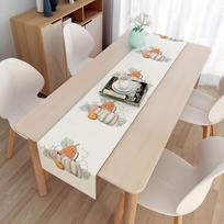 2 vnt. Velykų stalo vėliavėlė, vakarėlio dekoratyvinis stalo kiaušinis, triušis, staltiesė, linas, dviguba vėliavėlė 33*150cm beige