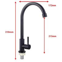 304 Stainless-Steel Kitchen Faucet Deck Mounted Mixer Tap 360 Degree Rotation Stream Sprayer Nozzle Kitchen Sink Cold Taps CHINA black