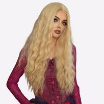 Hocus Pocus Witch Wig -Golden Blonde Wavy Halloween Hair with Middle Part, Premium Cosplay Synthetic Hair for Women, 90s Party Accessories auksas