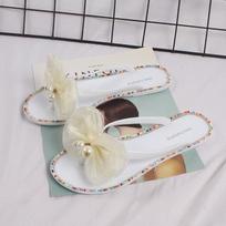 Fashion Ladies New Slippers Summer Flip Flops Outer Wear Colorful Diamond Butterfly Flat Bottom Beach Sandals Fashionable and Convenient 40 juoda