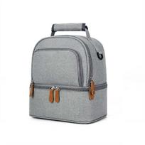 Large capacity portable lunch bag, hot picnic school food lunch bag, insulation material, fresh cooler, handbag with lunch bag 26cm-28cm gray