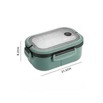 Plastic Oval Compartment Lunch Box with Multiple Layers with Fork Spoon with Handle Buckle Seal Student Office Worker Lunch gray