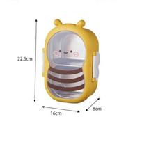 Cute Bee School Lunch Box Outing Tableware Portable Stainless Steel Lunch Box Camping Picnic Food Container Bento Box 2&800ml gray