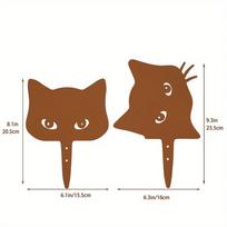 2pcs Silhouette Peeping Cat Metal Plug-in Transform your space with these Ideal for Halloween and farmhouse decor juoda