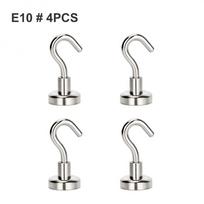 1/2/4PCS Magnetic Hook Neodymium Magnet E10/16/20 Electroplating Metal Strong Hook Thick Wall Hook for Home Kitchen Organization