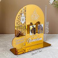 Akrilinis Ramadano atgalinio skaičiavimo kalendorius Dovanos Auksinis Juodas Keičiami Skaičiai Ramadanas Mubarakas Islamas Advento Diena Kandelabrai Vestuvių Dekoravimas auksas