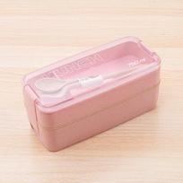 Lunch Box Three Layers Lock Design Bento Box No Odor Mixture Great Seal Food Container with Fork And Spoon Students Lunch Box pink