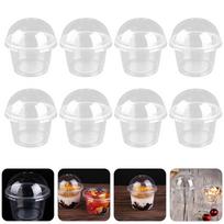 150 Pcs Cake Holder Disposable Dessert Cup Pudding Cups Jelly Mousse Thickened Storage Measuring Salad with Lids Yogurt Cupcake white
