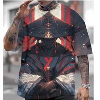 Japoniško Stiliaus T-shirt Vyrams Vaiduoklis Kariūnas Grafiniai T-shirtai Spausdinti Trumpomis Rankovėmis T-shirtai Per dideli Vyriški Drabužiai Viršutiniai Drabužiai Vasara S