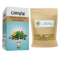 Girnar Detox Green Tea (36 Tea Bags) + Jyoti Ben's Mukhwas Roasted Saunf with Dhaniya Daal and Till 250g
