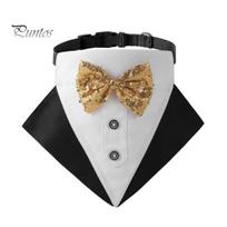 Pet Collar Adjustable Dog Bandana Collar with Bow Elegant Charming Pet Triangle Bib Costume for Wedding juoda