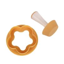 Plastic Pastry Tamper Tart Shell Molds Cake Cutter Flower/Round Dough Cookie Cutter Set Cupcake Muffin Mold CHINA beige
