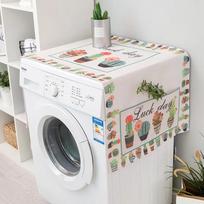 Nordic Washing Machine Cover Green Leaf Washing Machine Dust Cover Oven Microwave Refrigerator Protecor Modern Home Decor 35x95cm white
