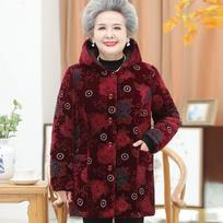 Pagyvenusios moterys Žieminės striukės Paltai 5XL Senolių Šilti Viršutiniai Drabužiai Storas Šiltas Velvetas su gobtuvu Parkas Močiutė Parka M