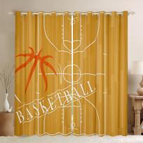 2 skydelių riedlentės, krepšinio, beisbolo, futbolo užuolaida, juoda, auksinė cortinas, berniukų miegamojo, virtuvės žaliuzės, lango prakiurimas, viršus 100W130H(CM)40x51in&Grommet Top beige