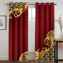 Abstract Luxury Golden Black Window Curtains Blinds For Living Room Kid's Bedroom Bathroom Kicthen Office Door Home Decor2Pcs W65X60H(cm)X2Pcs&Hook