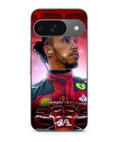 Coque - Lewis Hamilton Ferrari - Google Pixel 9 - Souple - Silicone - Noir juoda