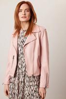 Women's Genuine Lambskin Leather Jacket Biker Motorcycle Handmade Stylish Casual XS rožinė