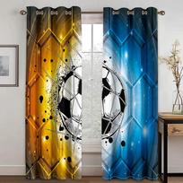 3D Individualiai atspausdinti modernūs kamuoliai futbolas futbolininkas vaikai užtemdymas berniukai 2 dalių užuolaidos vaikų miegamojo svetainės dekorui W50xH130(CM)x2pcs&HOOK