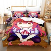 New Anime Girls The Demon Girl Next Door Bedding Set Single Twin Full Queen King Size Bed Set Adult Kid Bedroom Duvetcover Sets 70x133cm 2pcs