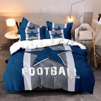Polyester Duvet Cover Set Pentagram Sports Football Stripe 3D Comfortable Soft And Breathable For Bedroom Men Teens Couple Room 135X200cm