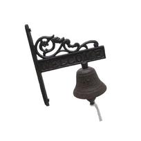 Welcome Doorbell Hardware Artistic Solid Metal Craft Bells Pendants Wall Mounted Bell Pendant Hanging Adorn Type 3 black