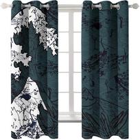 Bird Animal Red-crowned Crane Odorless Blinds Hall Thin Window Curtains for KidsLiving Room Bedroom Bathroom Door Kicthen Decor W50 X H130(CM)X2&Hook