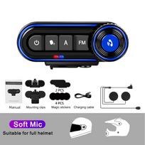 BT36 Motorcycle Helmet Headset Stereo Bluetooth Hands Free Call 2 Speaker Ipx7 Waterproof 1000Mah with Tri-Color Ambient Light