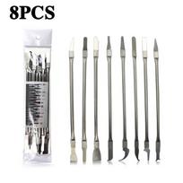 8pcs CPU IC Glue Remover Phone Repair Tool C Chip Repair Thin Blades Piratical Repair Hand Tool for Mobile Phone Computer gray